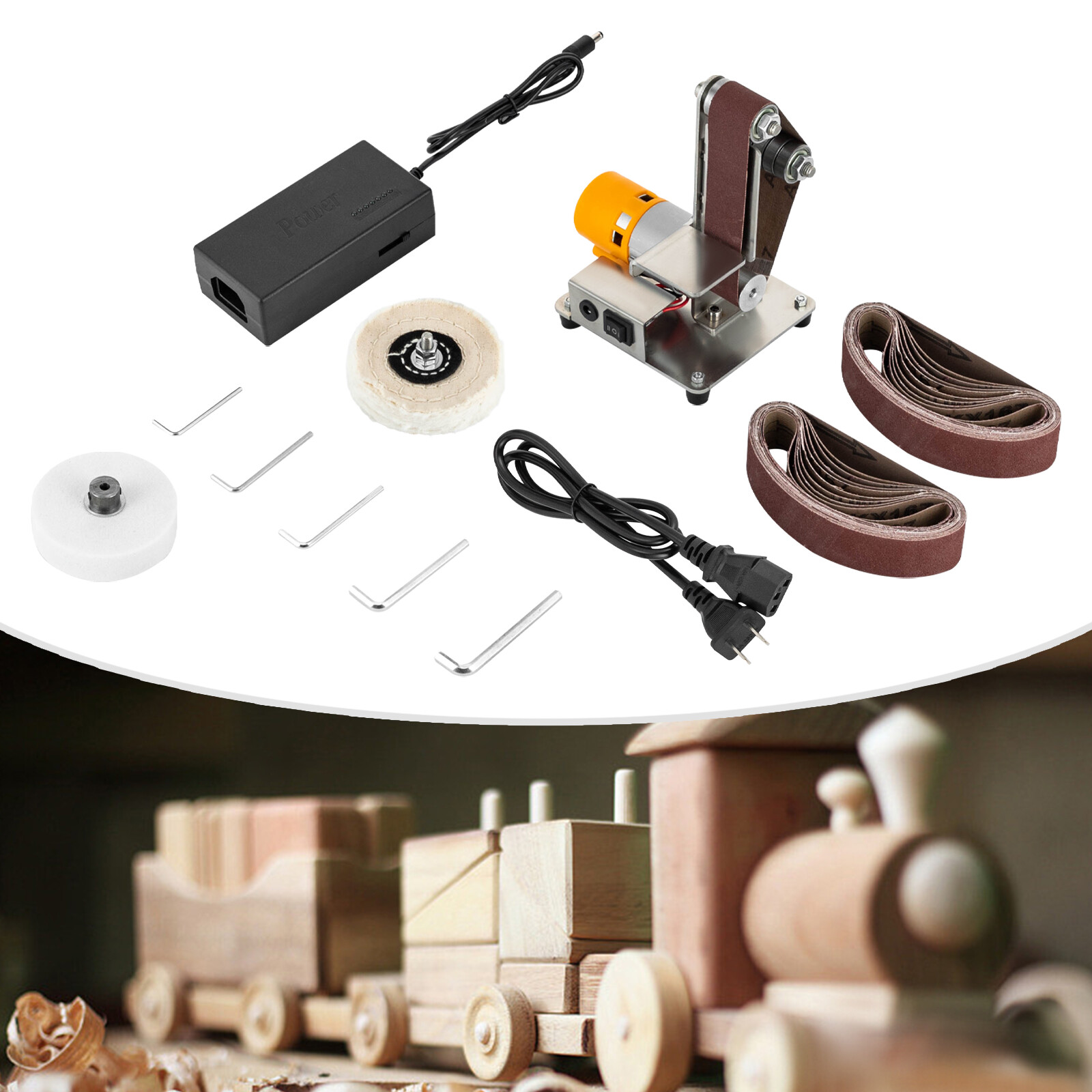 Mini Belt Sander, Electric Bench Grinder Sanding Machine, Table Top Grinder New