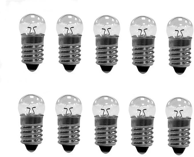 10 Pack E10 Mini Light Bulbs 12V 0.5A Screw Base Indicator Light Bulb
