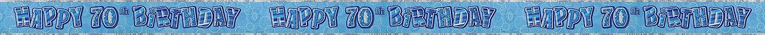 12ft Blue Glitz Foil Aged Birthday Banner Party Decoration