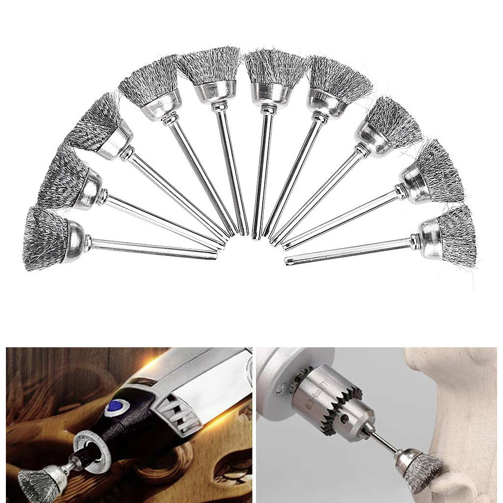 45X Stainless Steel Wire Brush Set Dremel Tool Rotary Die Grinder Removal Wheel