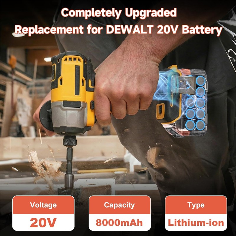 1-2Pack For DeWalt 20V 20 Volt Max 8.0AH Lithium Battery DCB200 DCB206 / Charger