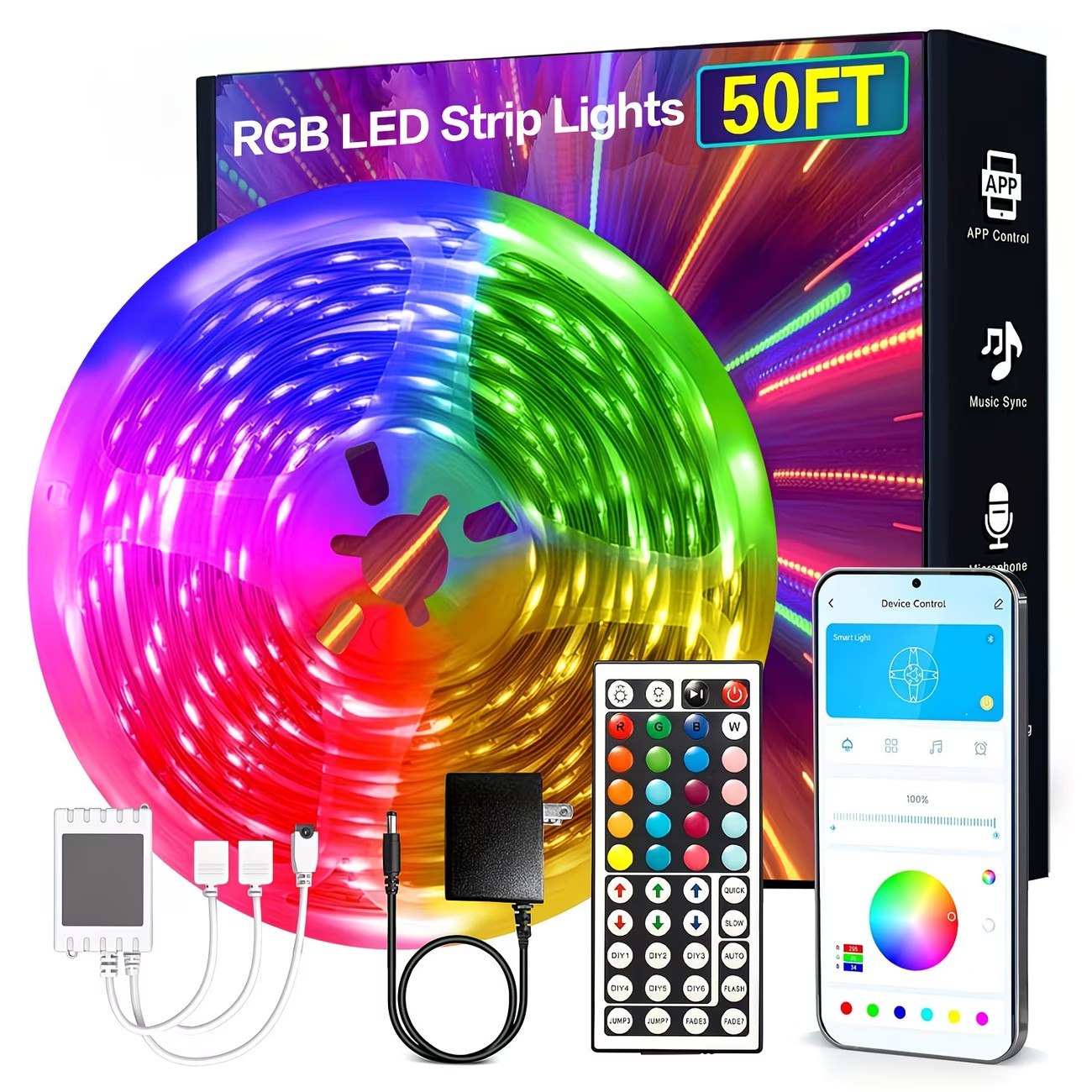 Smart LED Strip Lights RGB with App Remote Control for Room Decor