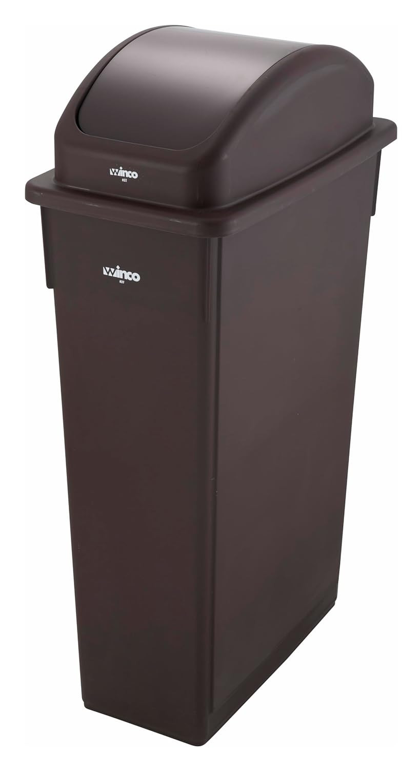 Slender Trash Can, 23-Gallon, Brown