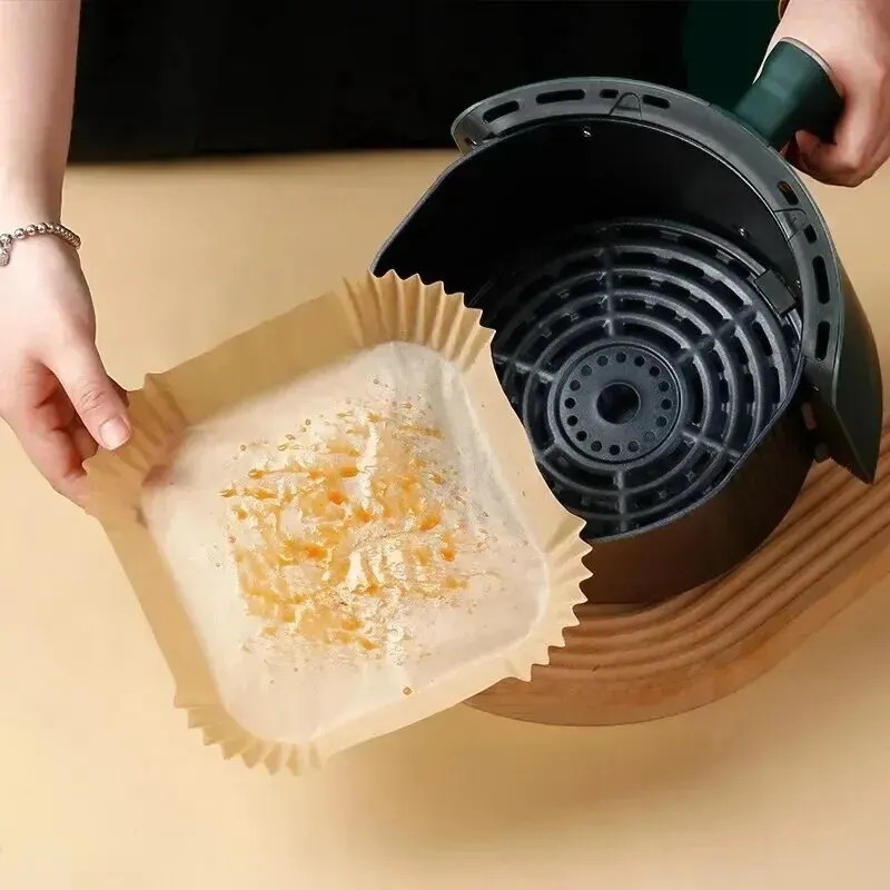 100 Pack Non-stick Baking Parchment Paper Liners Non-Stick Air Fryer Disposable