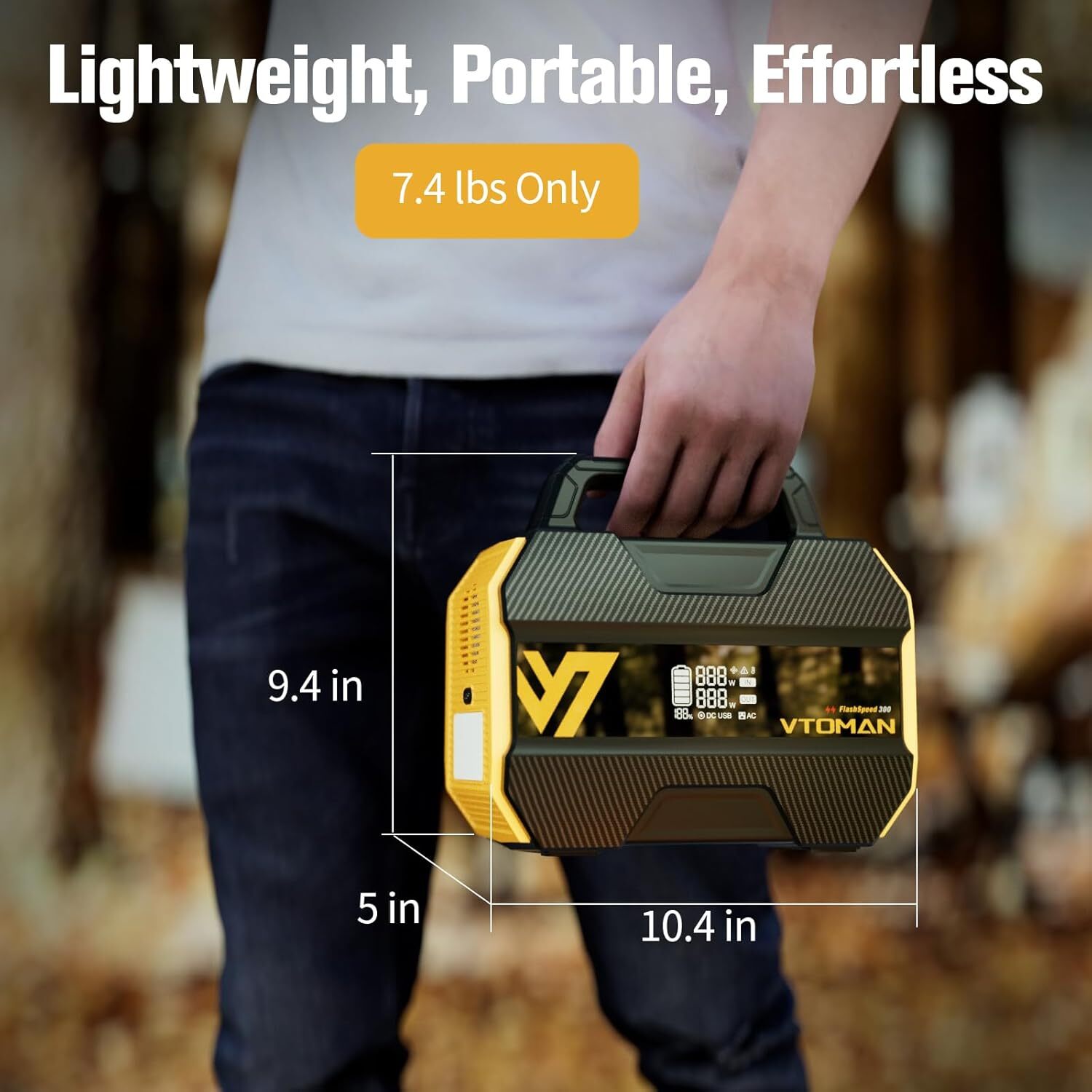 VTOMAN FlashSpeed 300 Portable Power Station 300W, 230Wh Solar Generator LiFePO4