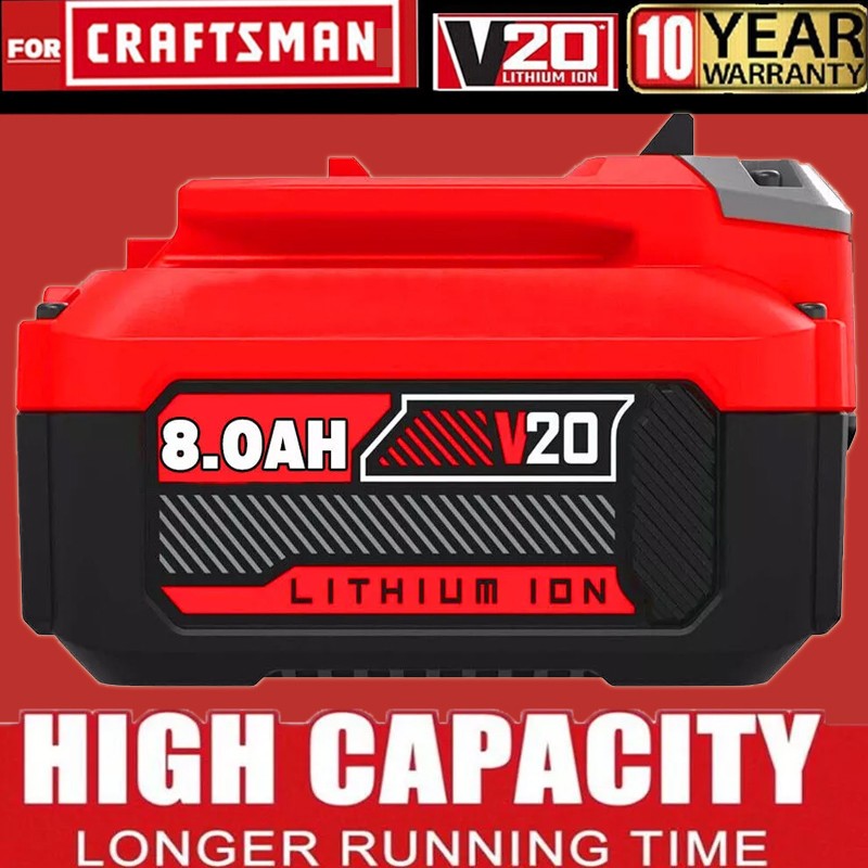 For Craftsman V20 20 Volt 8.0Ah Lithium-ion Battery Pack CMCB204 CMCB206 CMCB202
