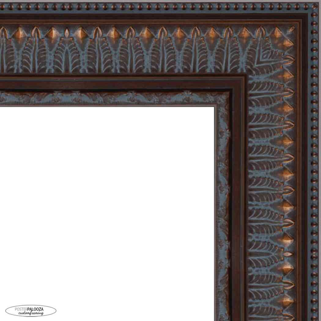 3.5″ Wide Ornate Brown Picture Frame – UV Acrylic,Backing, Hanging Hardware