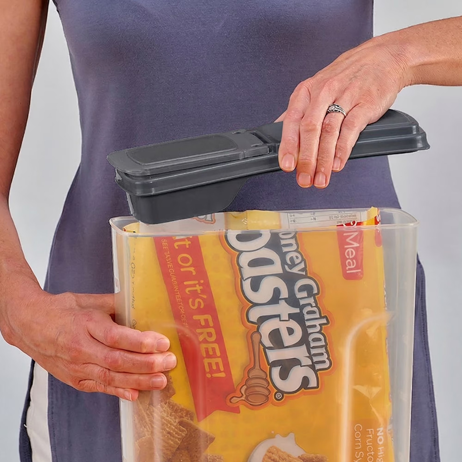 2-Pack Plastic Cereal Keeper Storage Containers, Kitchen Pantry Organizer Canist