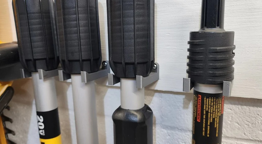 Wall Mount for DeWalt DCPS620 Pole Saw with Optional DCPH820 Hedge Trimmer Mount