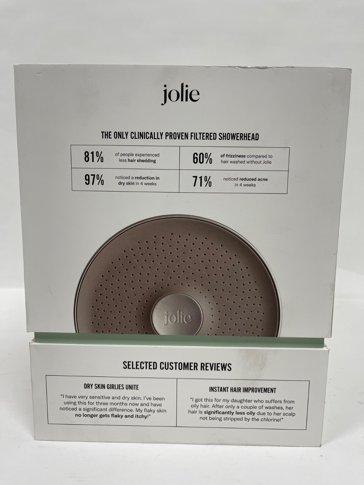 Jolie Filtered Showerhead Annual Pack w/4 Total Filter Refills Brushed Steel New