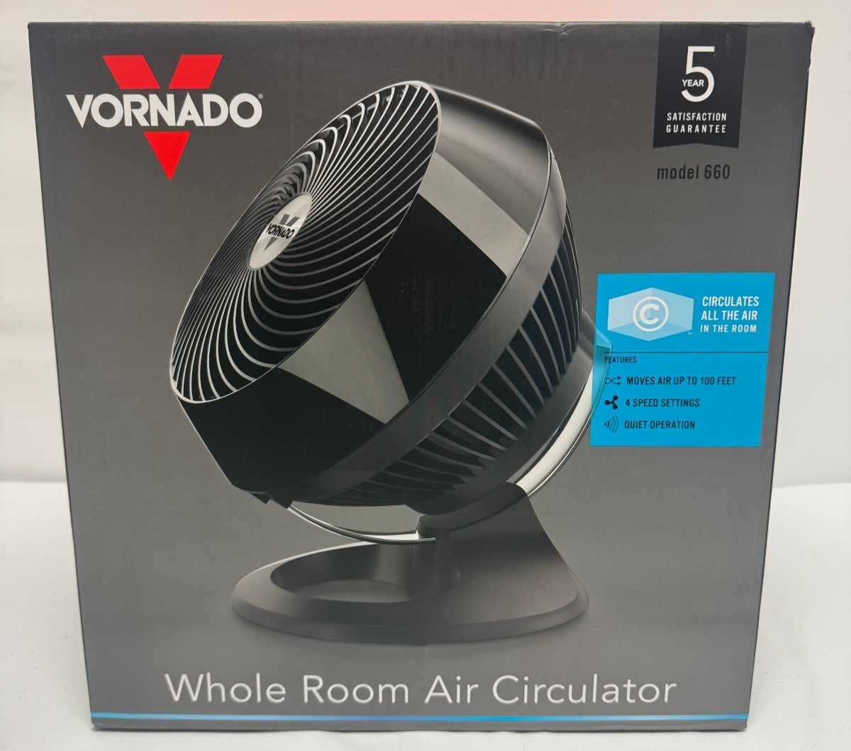 Vornado 660 Whole Room Air Circulator Fan – 4 Speed, Pivoting head
