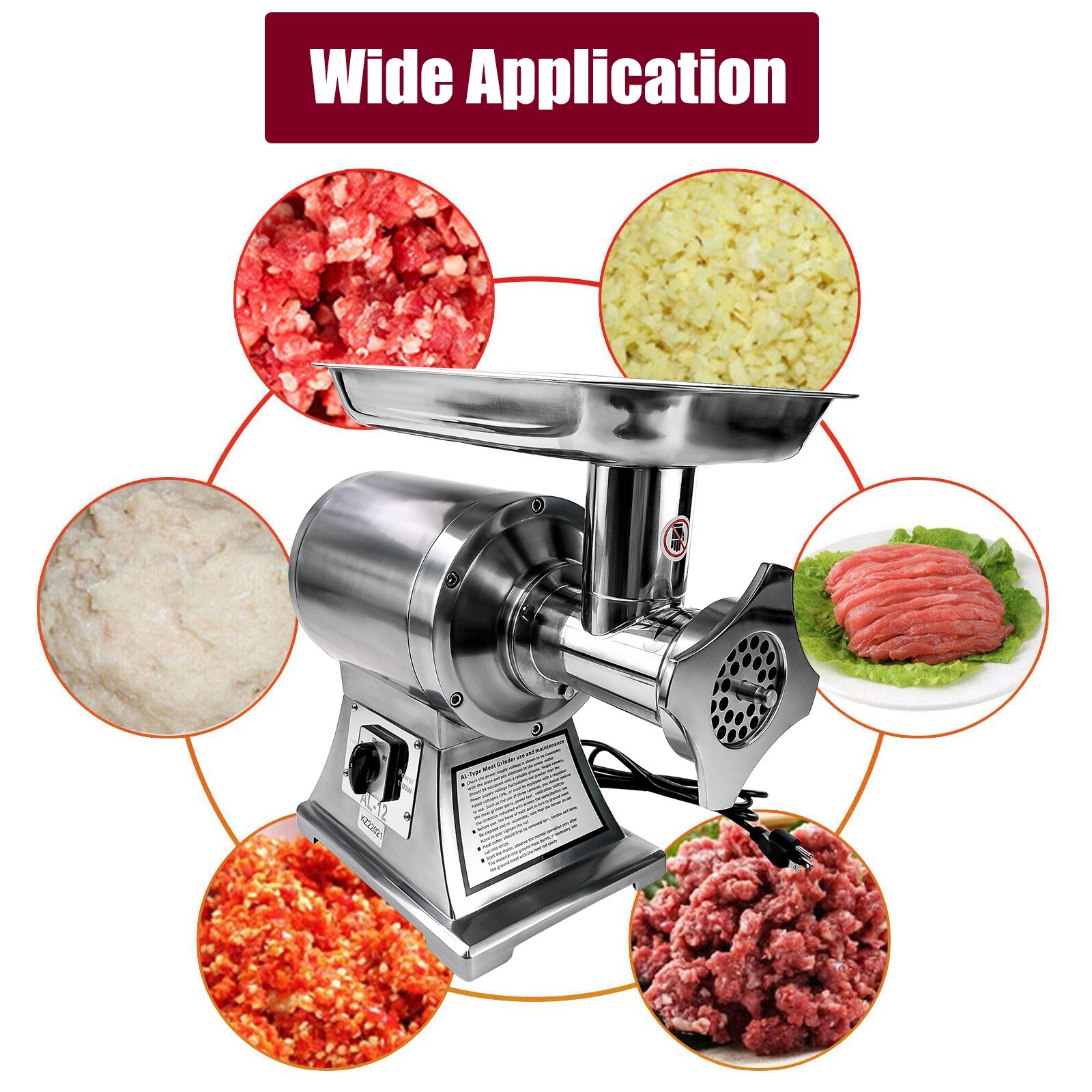 3200W Electric Meat Grinder Heavy Duty Commercial Sausage Maker Mincer Stuffer