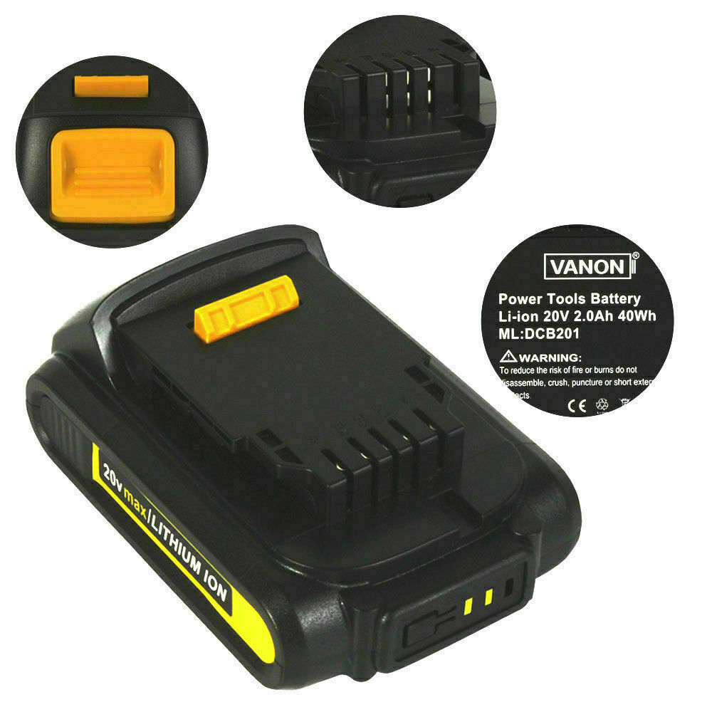 2Pack For DEWALT DCB201 20V 20Volt Max Lithium-Ion Compact Battery DCB203 DCB207