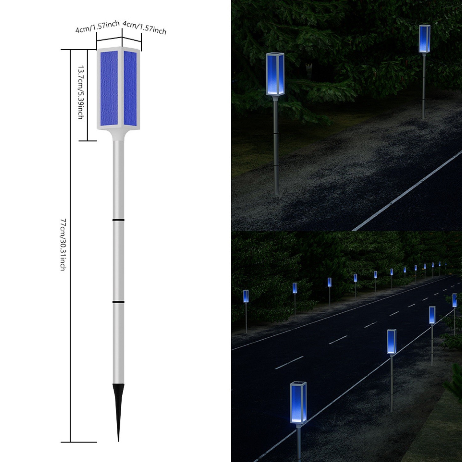 2/4/6/8Packs Solar Yard Markers Driveway for Landscape Column Indicator Light