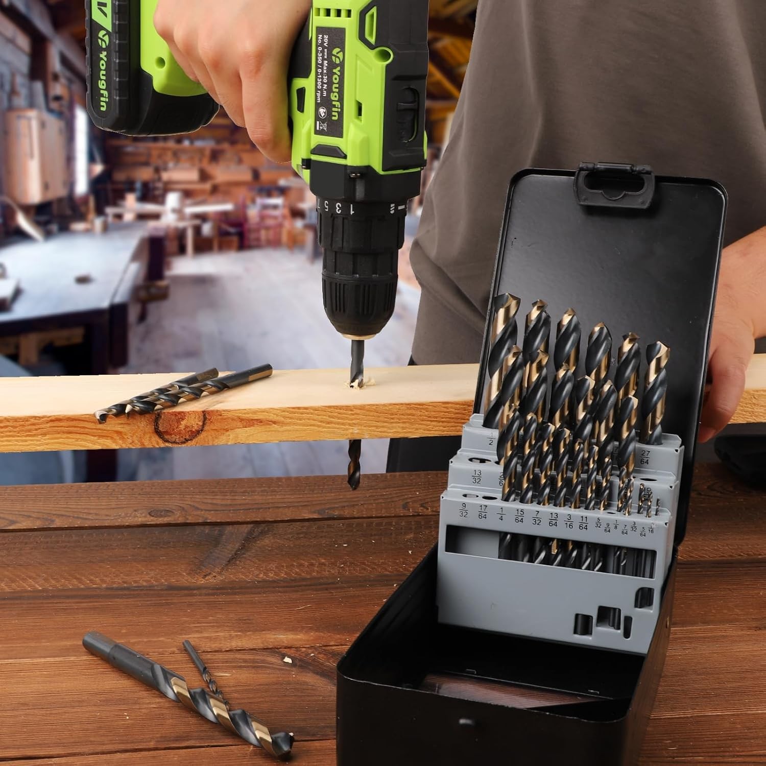29Pcs Drill Bits High Speed Steel Carbide Twist Drill Bit Set for Hardened Metal