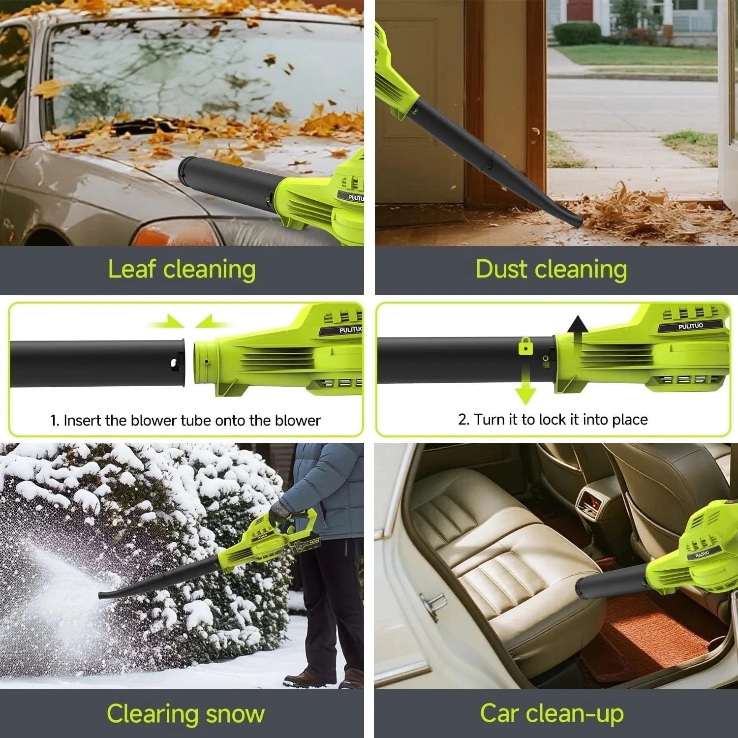 Effortless Cordless Leaf Blower with 3 Adjustable Speeds & 2 Batteries Included