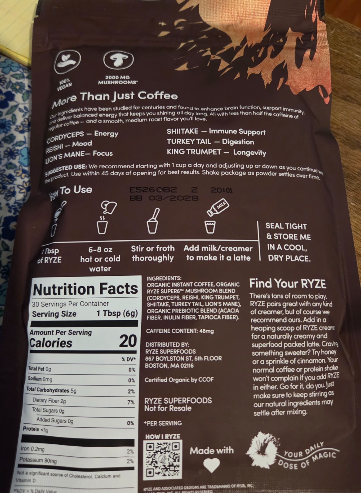 Ryze Mushroom Coffee Bright & Smooth
