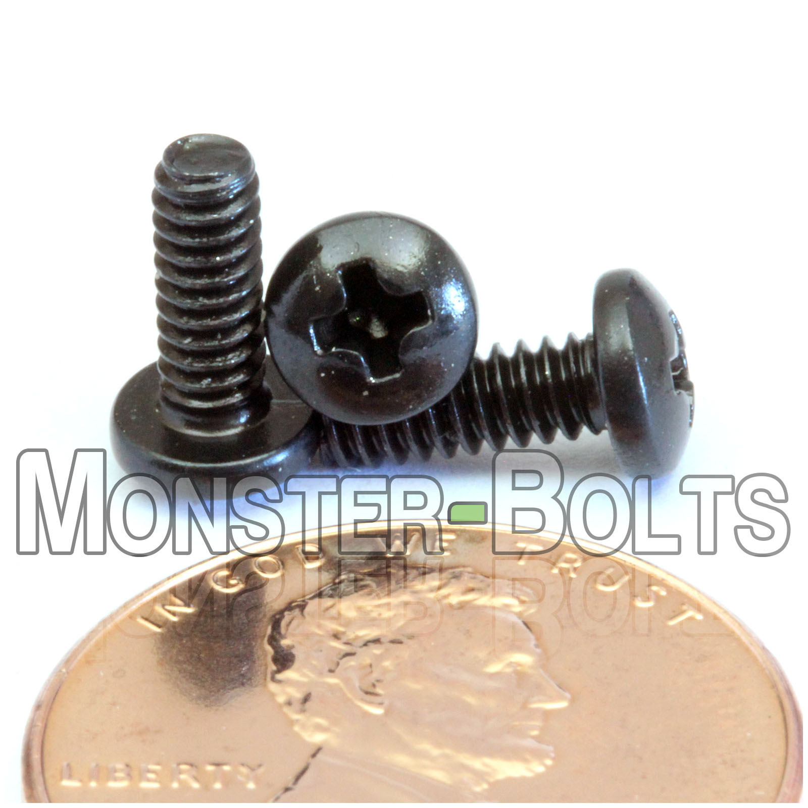 #4-40 Phillips Pan Head Machine Screws, Steel w/ Black Oxide Coarse SAE US Inch