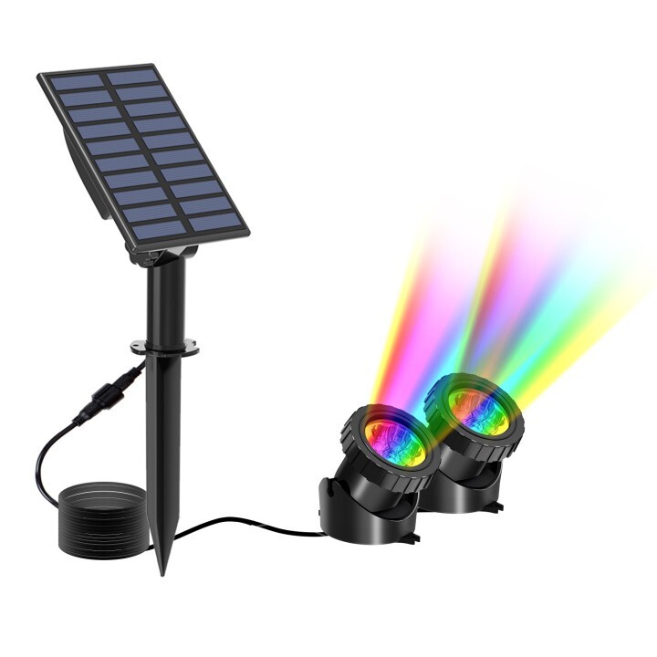 T-SUN 2 IN 1 Solar Pond Lights RGB Outdoor Landscape Underwater Fountain Lamps