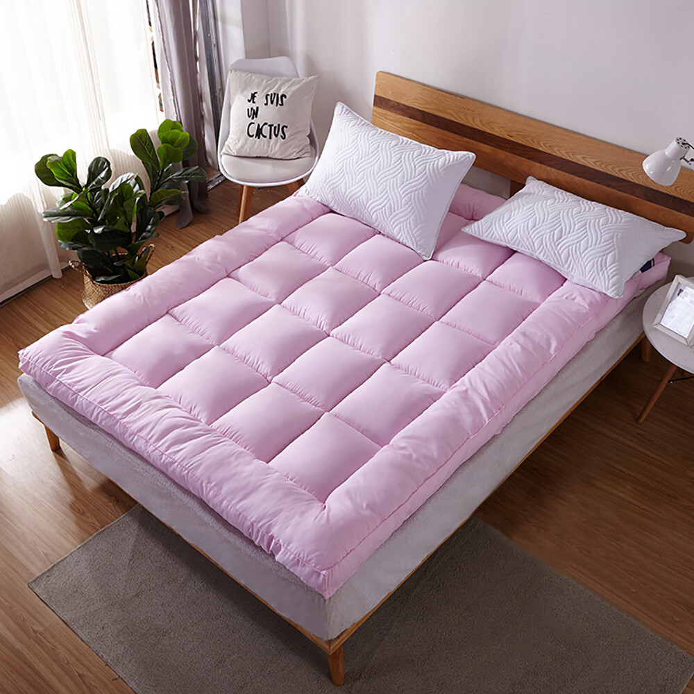 Soft Thick Mattress Pad Topper Quilted Fitted Mattress Protector Foldable Pad