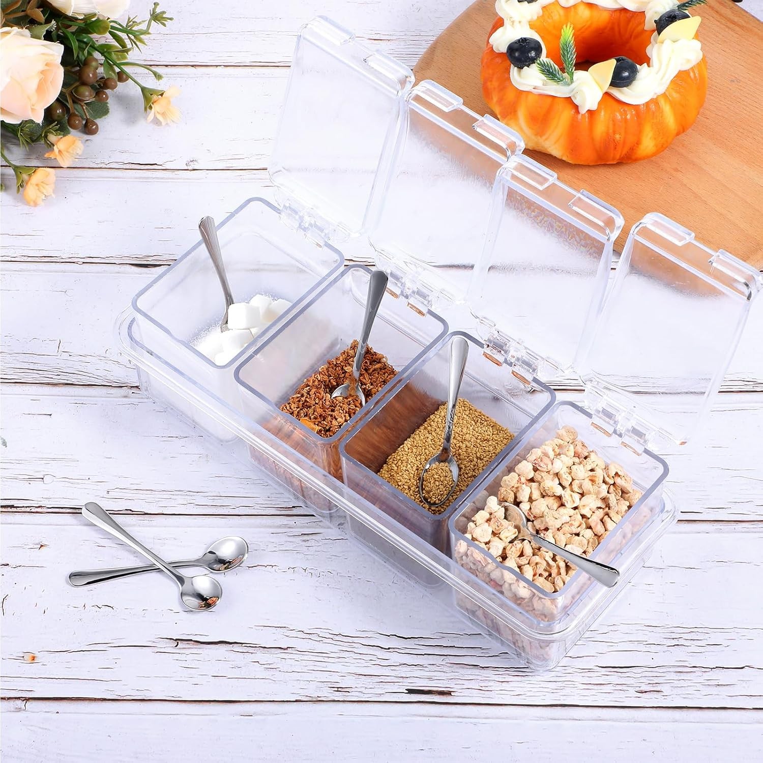 8pc Mini Tiny Spoons for Spices Jars 2.95″ Stainless Steel Small Condiment Scoop