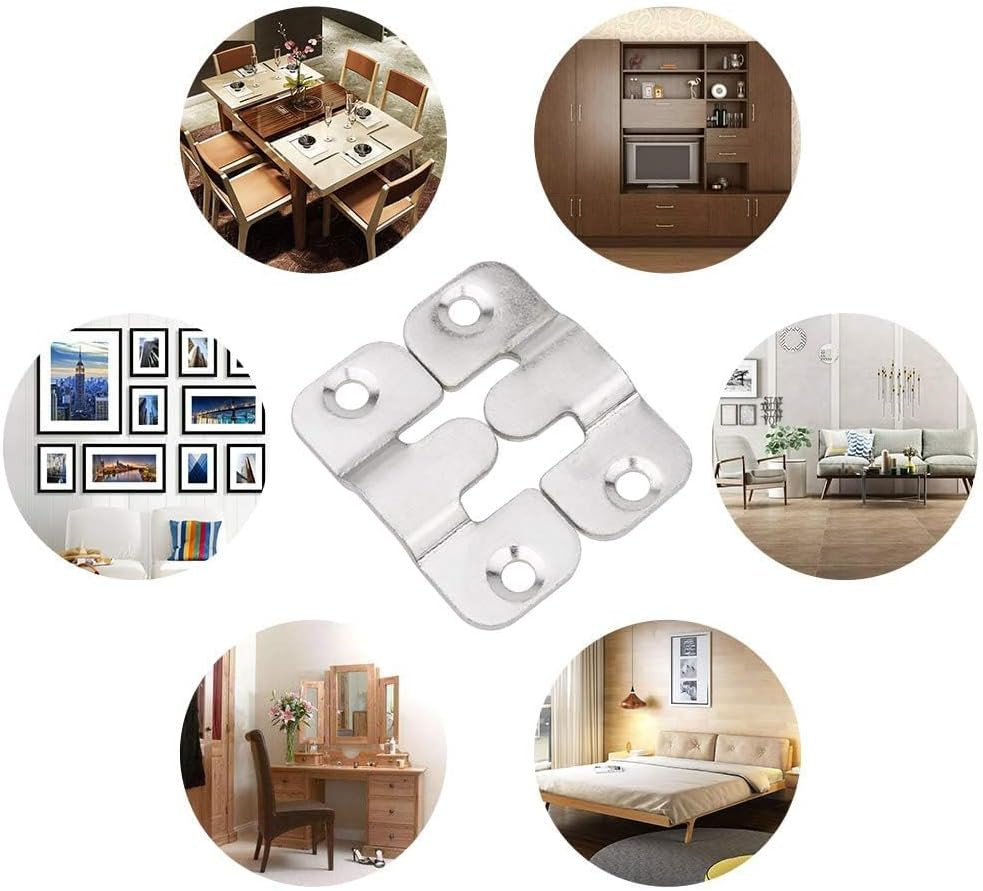 10 Pairs Flush Mount Bracket Alloy Steel Interlock Photo Frame Hook Wall Mount