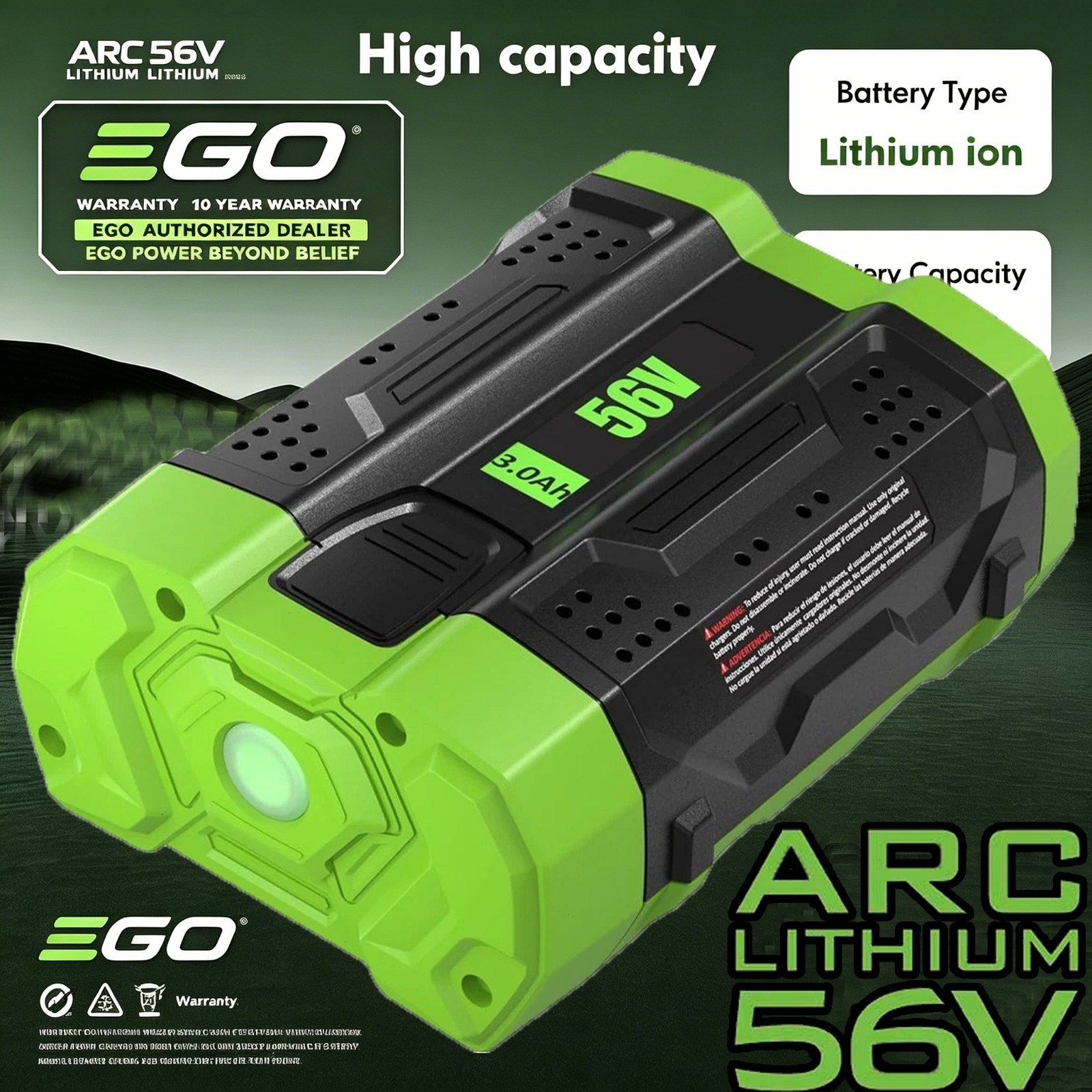 For EGO BA1400T 56V 2.5AH ARC LITHIUM ION BATTERY FITS ALL EGO 56V Power+ TOOLS