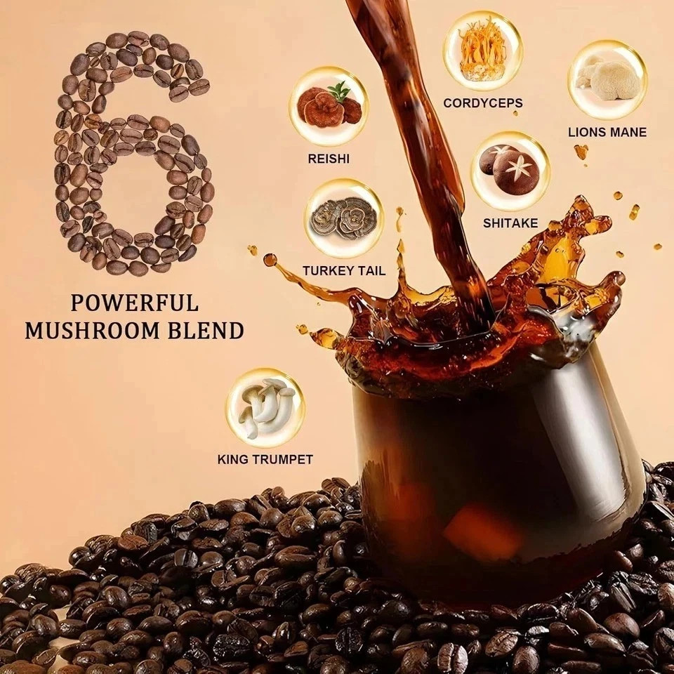 RYZE Organic Mushroom Coffee | 30 Servings | Instant Coffee Free Shipping