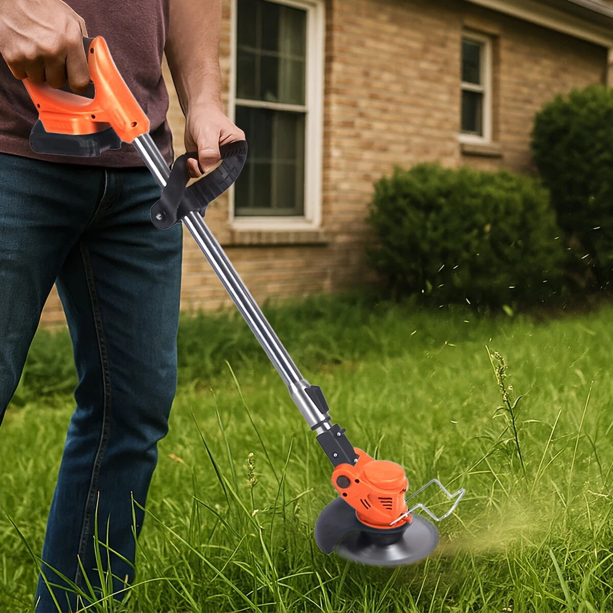 Electric Cordless Grass String Trimmer Lawn Edger Weed Wacker Cutter + 2 Battery