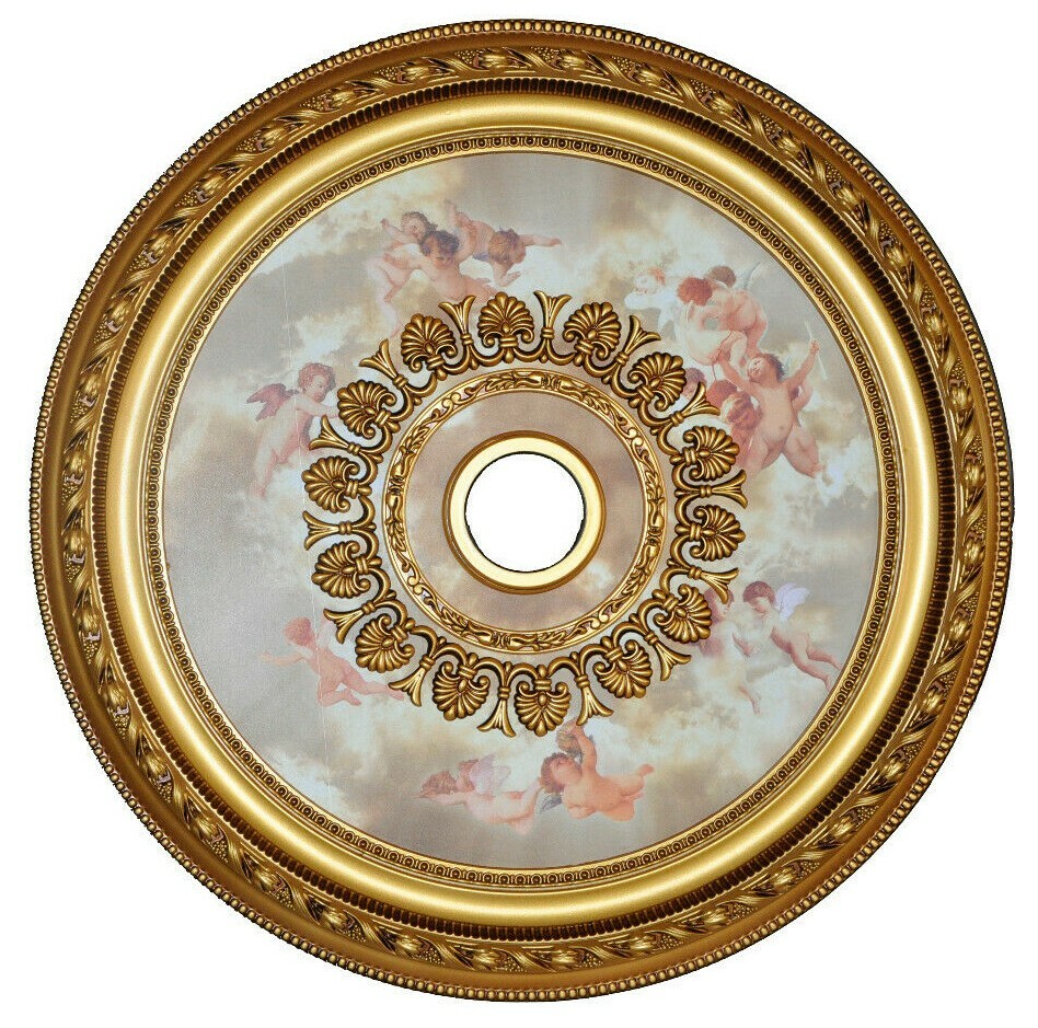 32″ ROUND CHANDELIER CEILING MEDALLION ANGELS CLOUDS FOYER DINING ROOM BEDROOM
