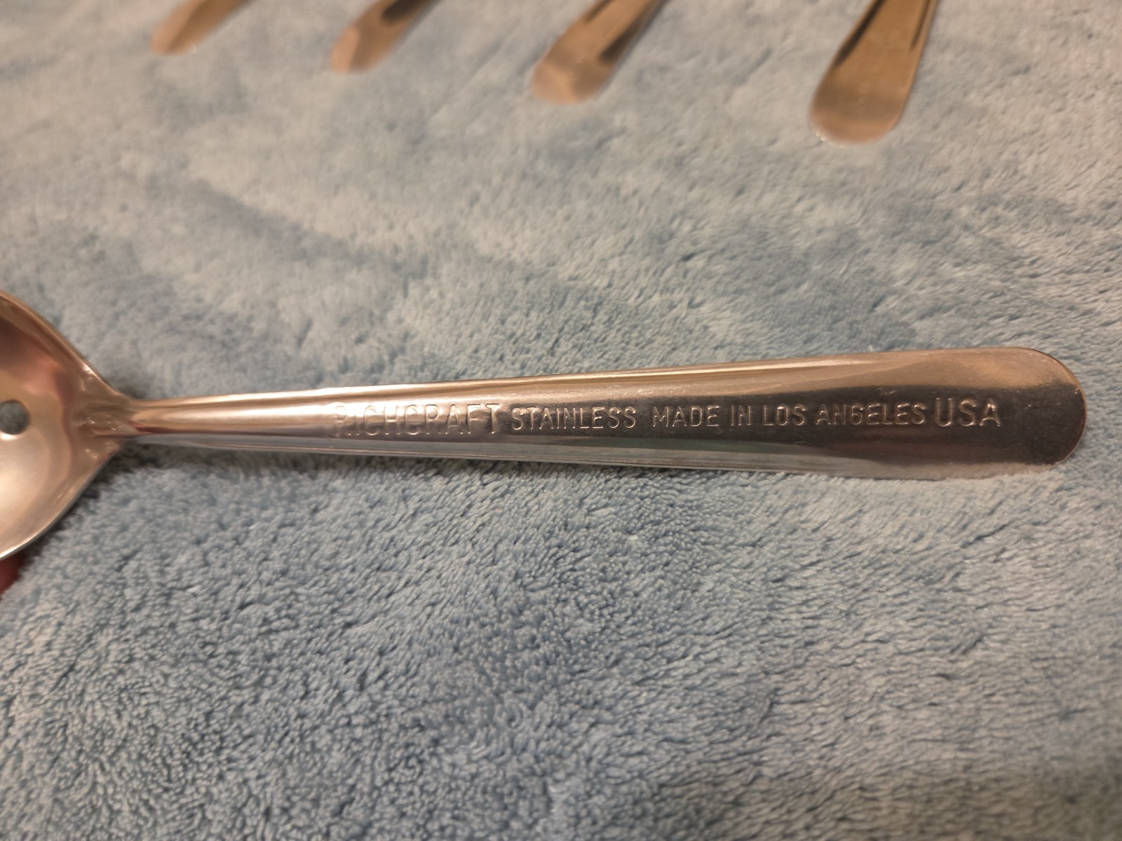 Lot Of 6 Richcraft Stainless Steel Serving Spoons 8.5” Made in USA