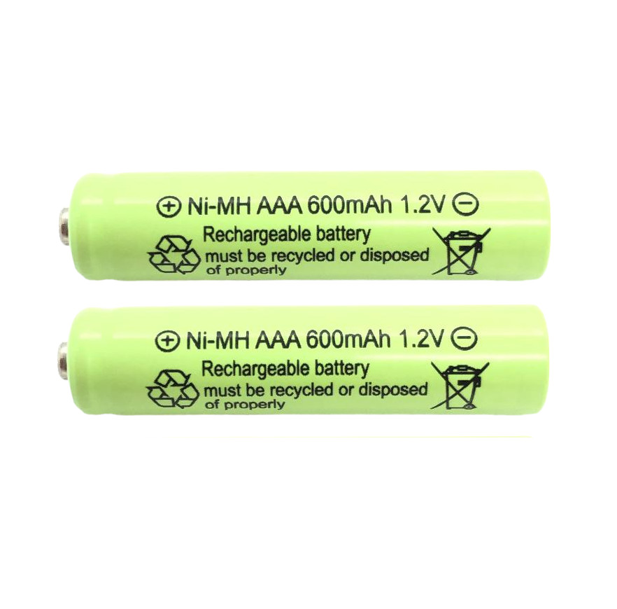 2-PCS AAA 1.2V 600mAh Ni-Mh Rechargeable Batteries NiMh for Solar Lights D2