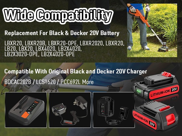 20V 4.0Ah FOR Black & Decker 20 Volt MAX Lithium-ion Battery LBXR20 LBX20 LB20