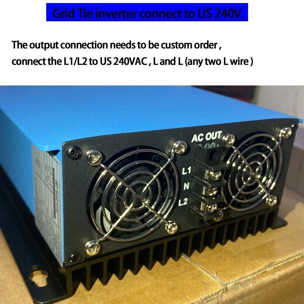 2000W Solar Grid Tie Inverter w/Limiter MPPT Pure Sine Wave DC45-90V fit for USA