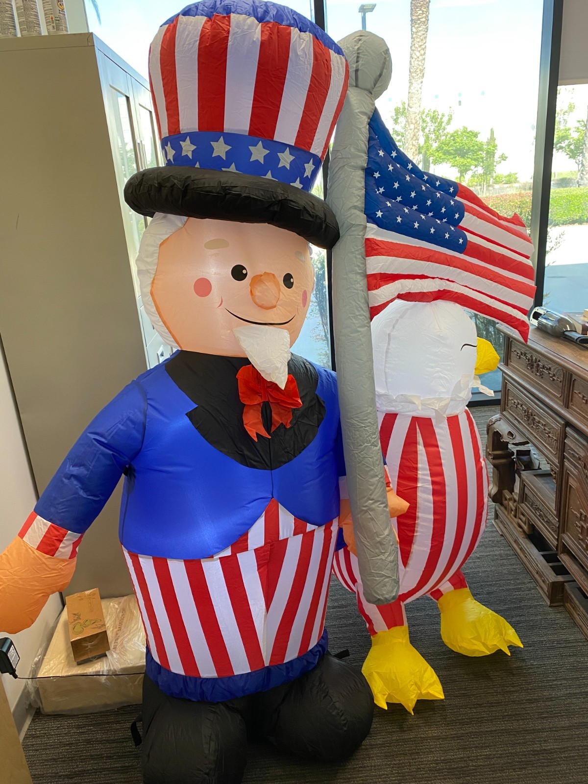 6ft High Inflatable Patriotic Independence Day 4th July Uncle Sam Flag Eagle 401