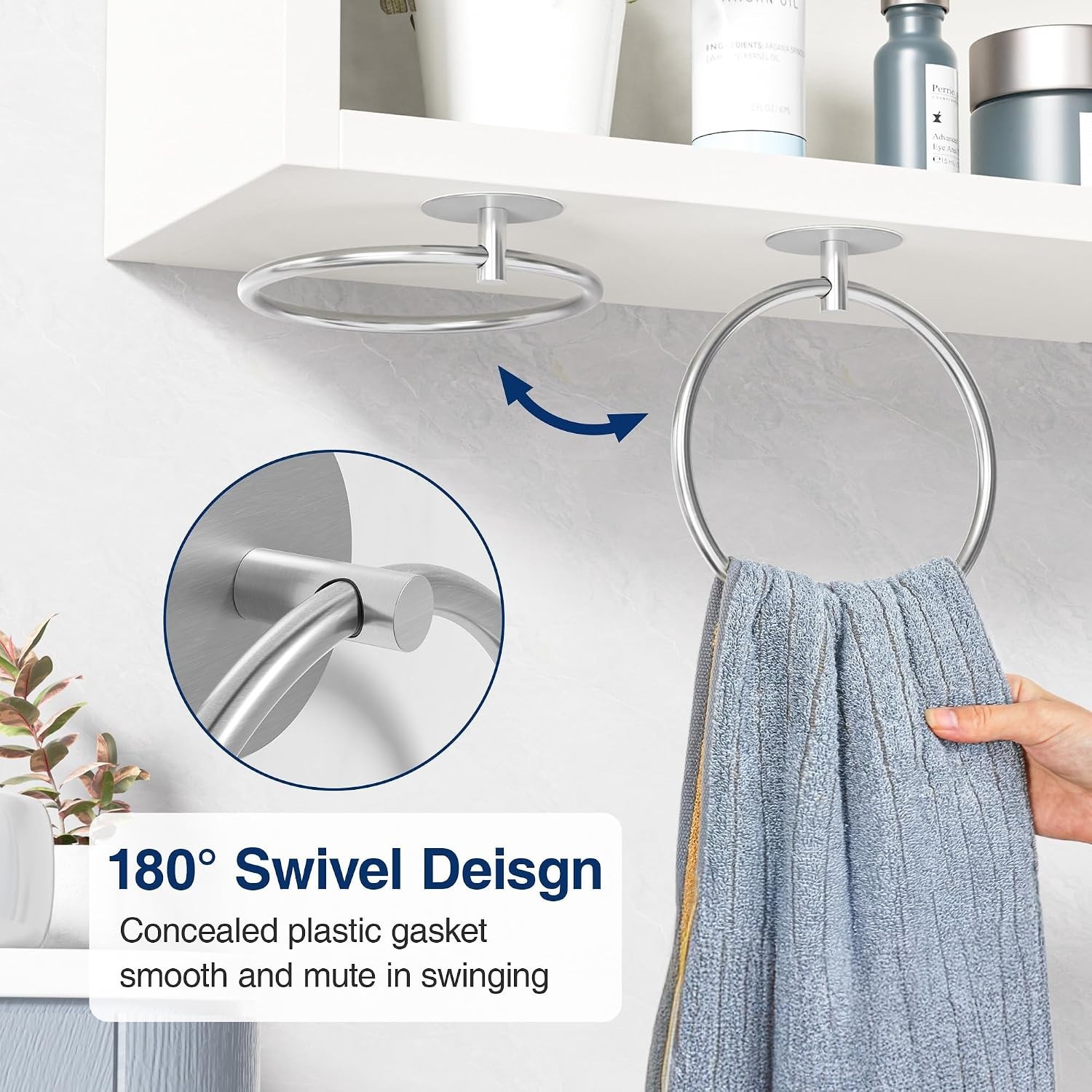 Nickel Brushed Bathroom Towel Ring – Stainless Steel Bathroom Towel Rack