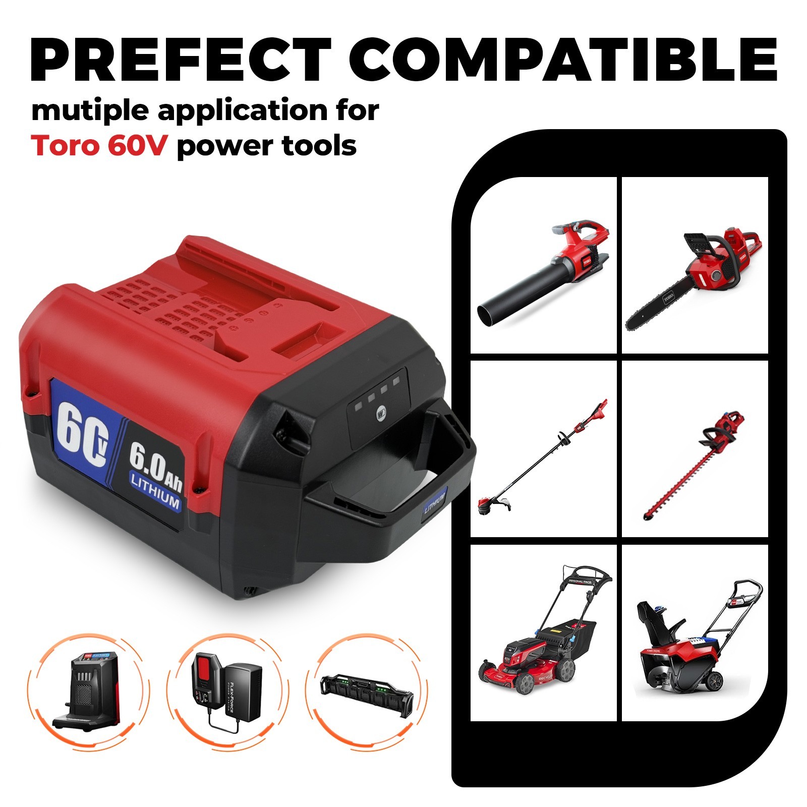 60V 6ah 4ah For Toro Flex Force Max Lithium-ion Battery L108 L135 L216 L324 L405