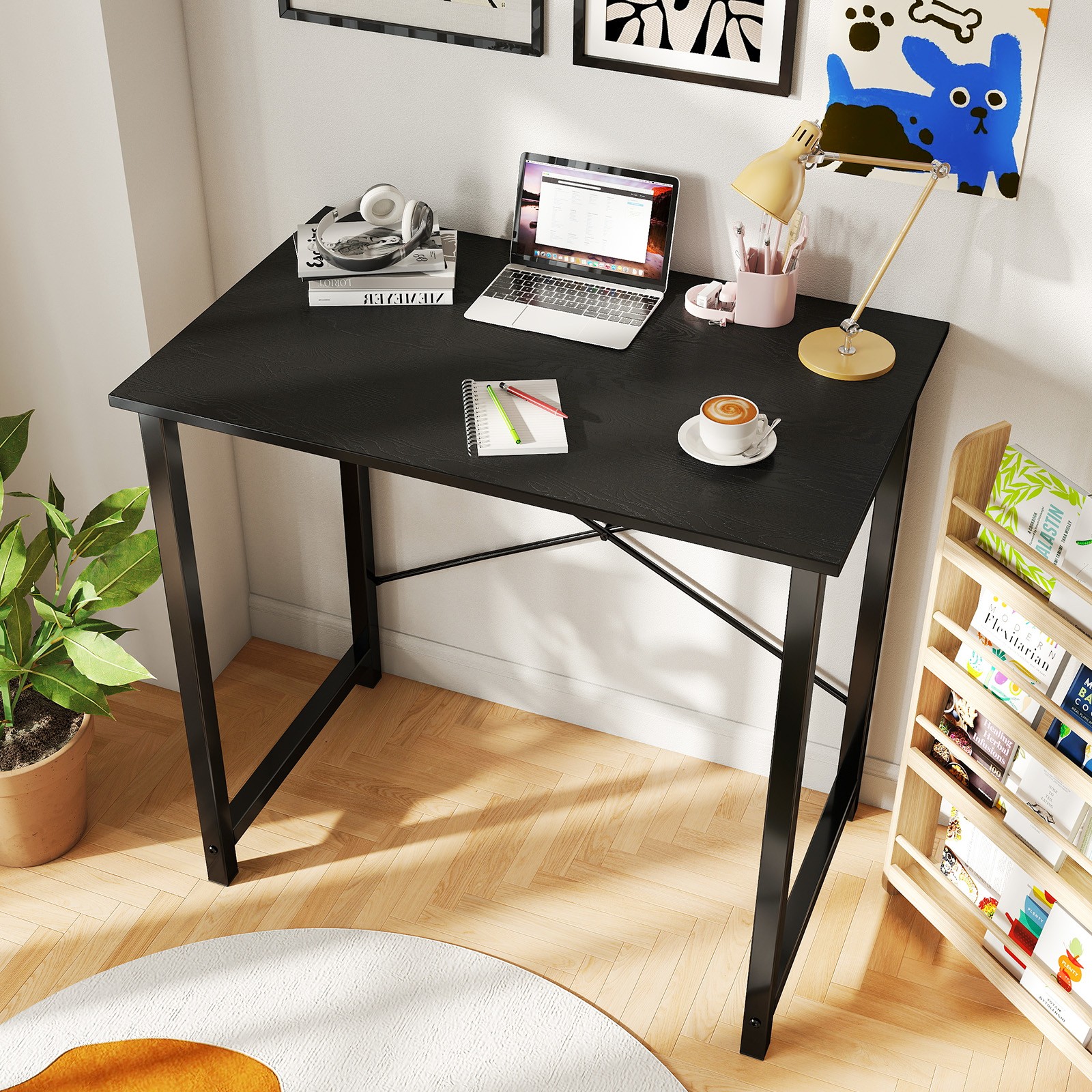 31-63 Inch Home Office Computer Desk Writing Work Study Table with Storage Bag