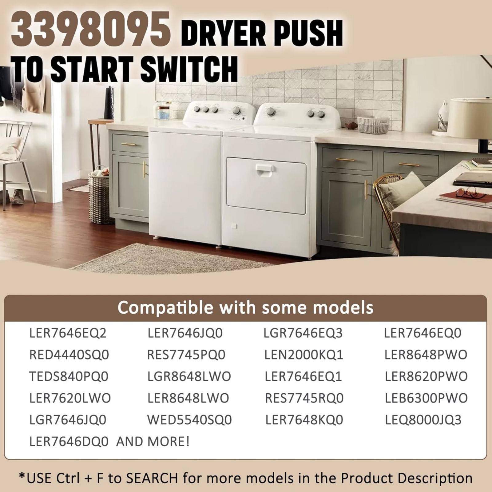 Dryer Start Switch for Whirlpool Kenmore Plastic Metal Replaces PS11741493