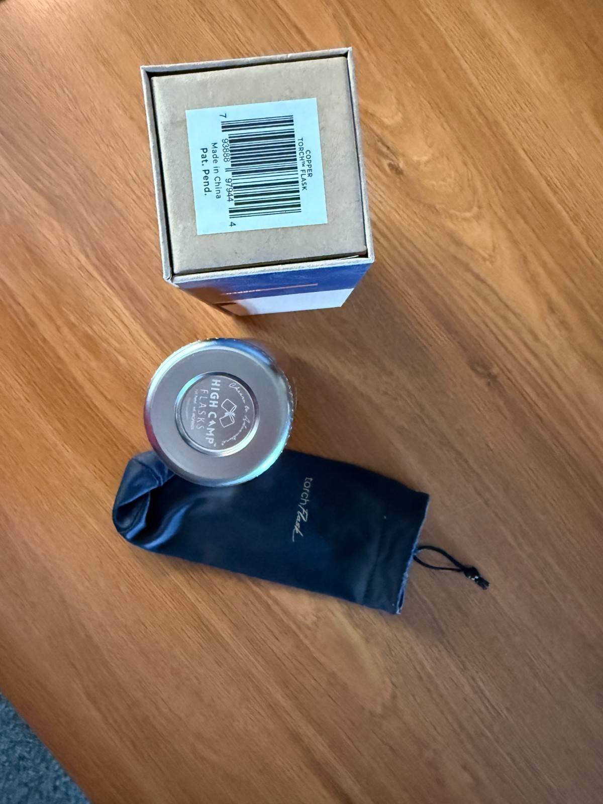 High Camp Torch Flask, Copper Color Exterior, 6oz, Magnetic 2-piece, Brand New