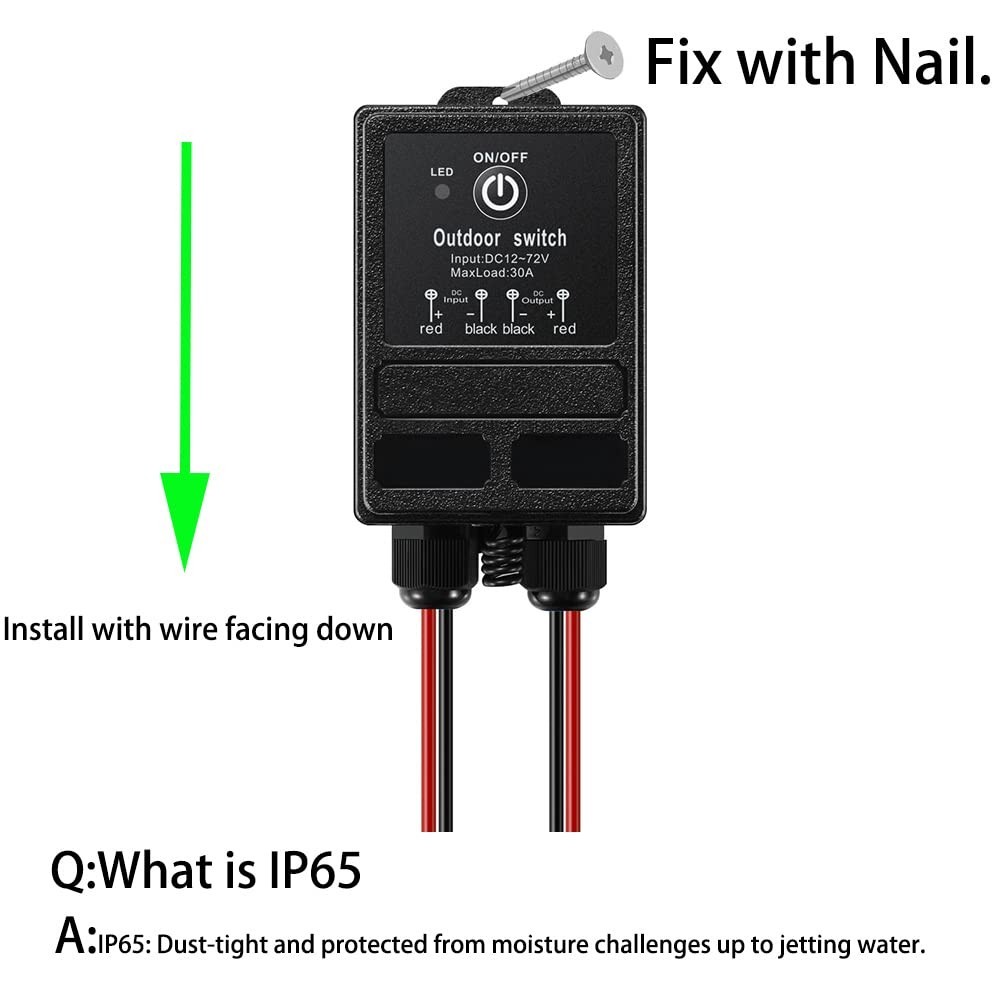DC12V Waterproof Remote Control Relay Switch,984Ft Long Range Wireless Remote Sw