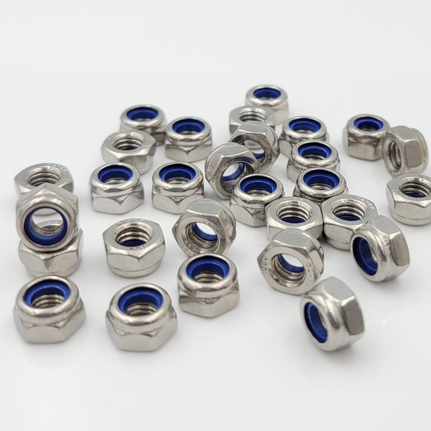 M6 Nylon Insert Hex Lock Nuts, Stainless Steel 304 (18-8) Locknut(M6(60PCS))