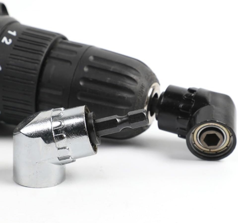 90 Degree Right Angle Drill Adapter Attachment, 1/4″ Quick Change Magnetic Bit S