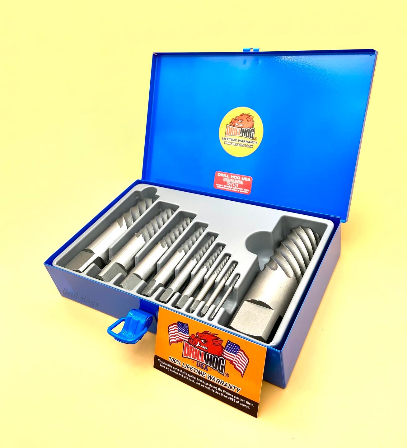 10 Pc Spiral Screw Extractor Set Spiral Easy Out Set Drill Hog Lifetime Warranty