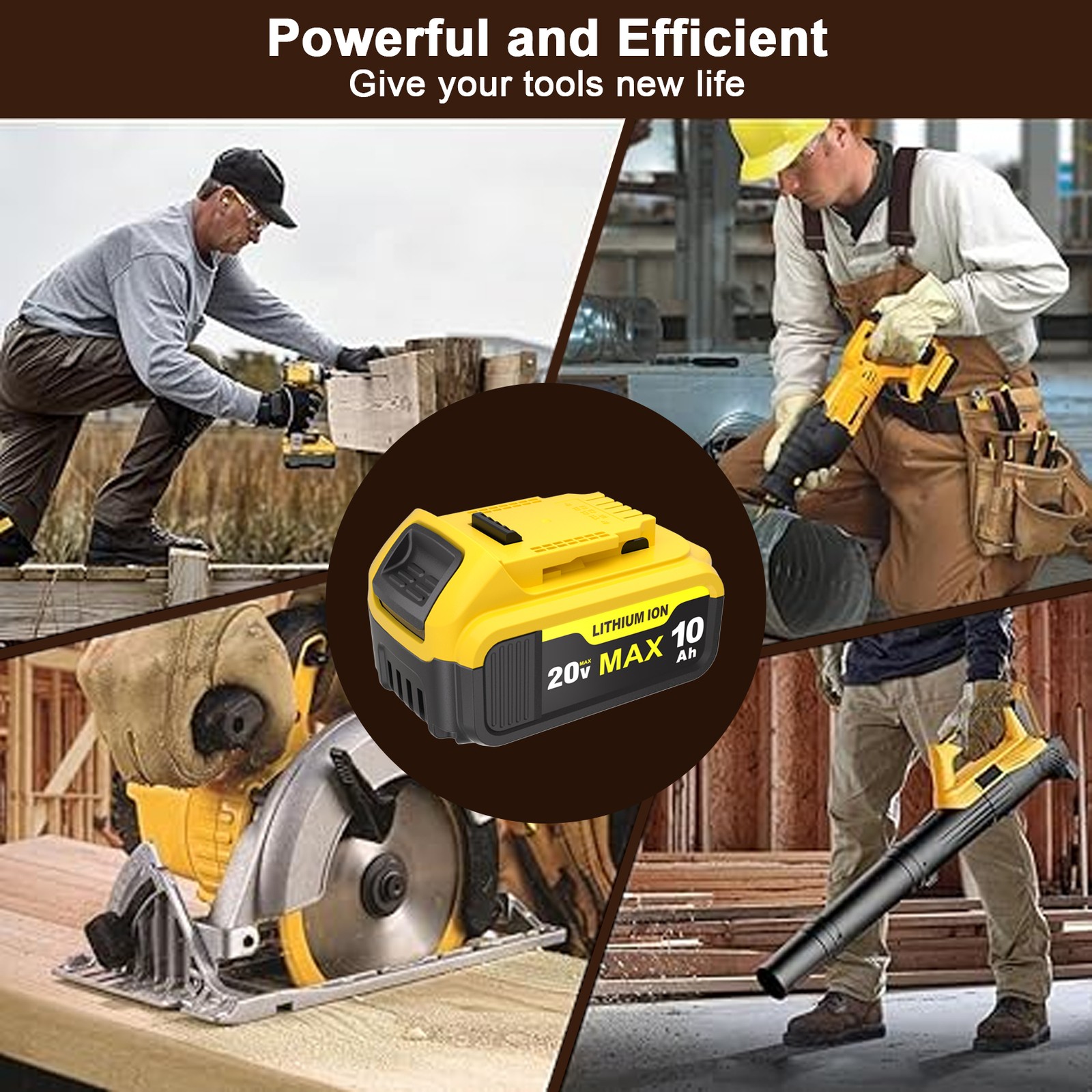 2 Pack For DeWalt 20V 20 Volt Max 10AH Lithium Ion Battery DCB206 DCB205 DCB204