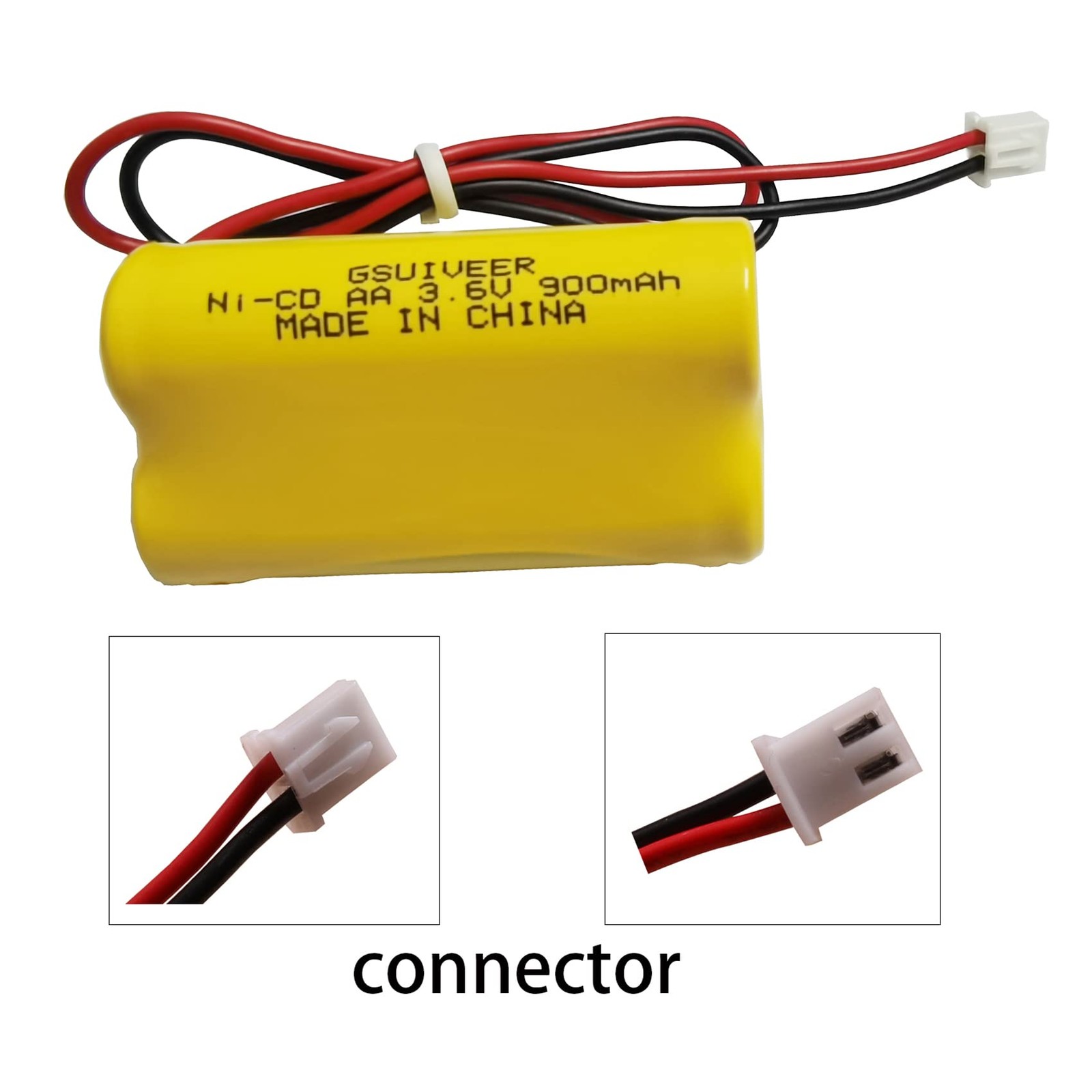 3.6V 900mAh Ni-Cd Exit Sign Emergency Light Battery Pack Compatible Unitech 6