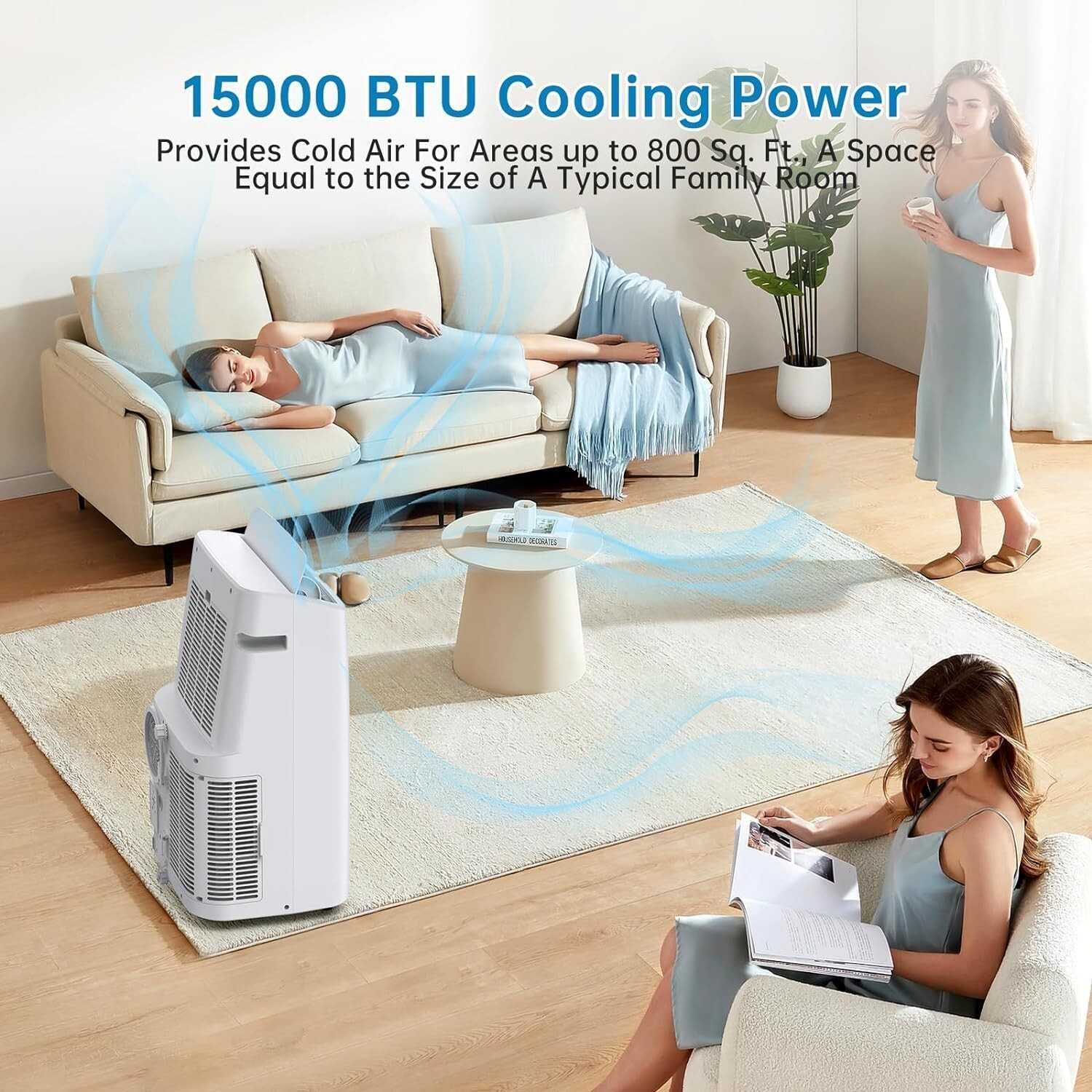 Portable Air Conditioner 15000BTU 3-in-1 Air Conditioner Fan to to 800 Sq. Ft.