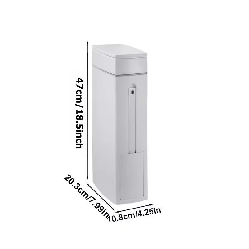 1/2PC Bathroom Trash Can with Brush,Space-Saving Slender Corner Trash Can