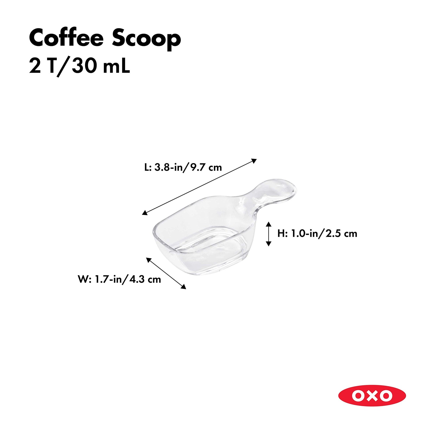 OXO POP Coffee Scoop | 2 T Capacity | BPA Free | Dishwasher Safe | 1.7 Qt | 1 lb