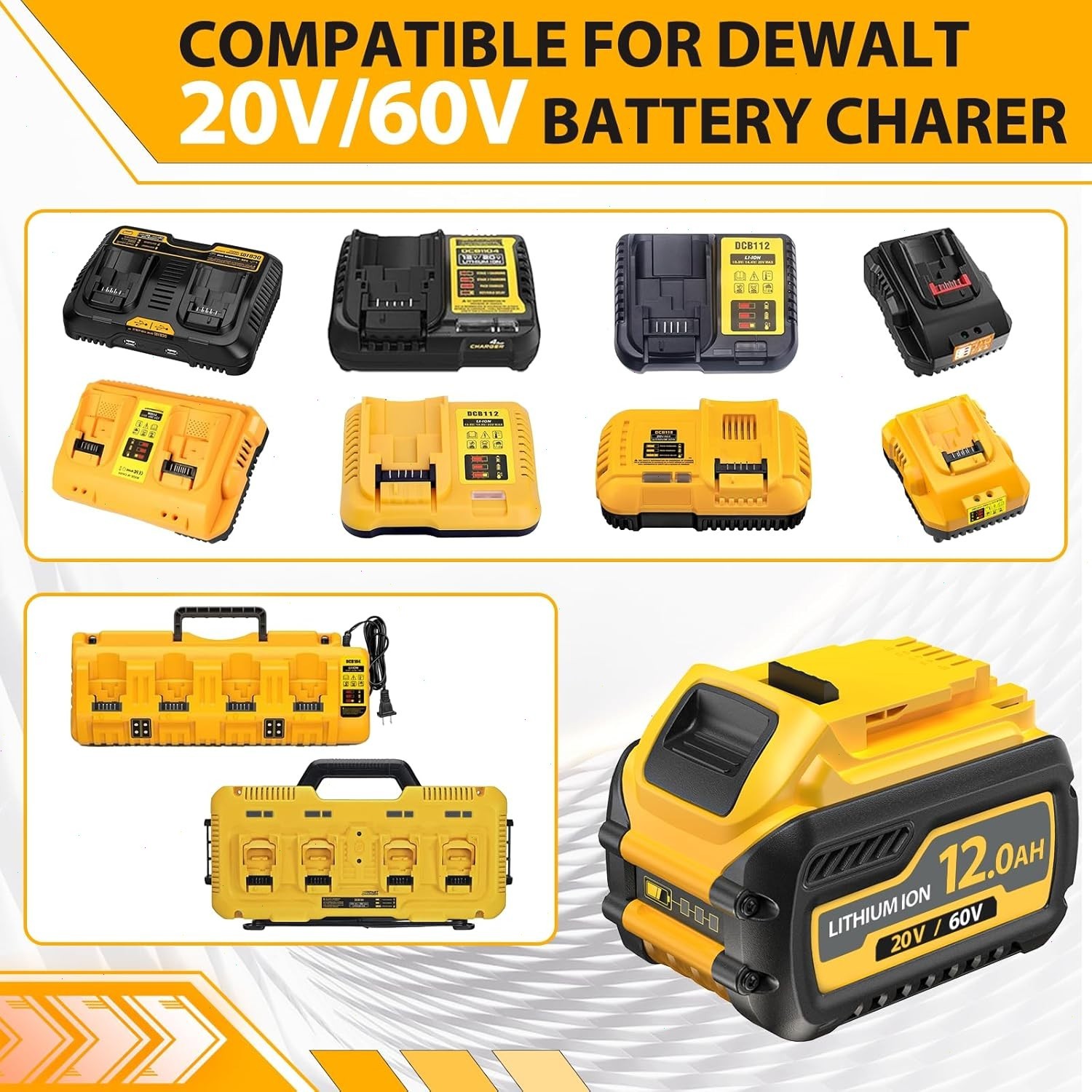 4-Pack 9Ah for DEWALT 20V/60V FLEX VOLT Lithium-Ion Battery DCB609 DCB612 NEW